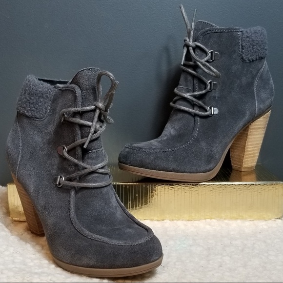 Bjorndale Shoes - BJORNDALE Dark Gray Lace up Heeled boots 8